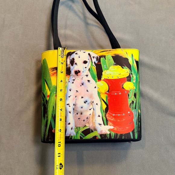 Tote Bag/Purse w/Dalmatian Puppy & Fire hydrant/ Rhinestone Embellishments - Picture 6 of 7